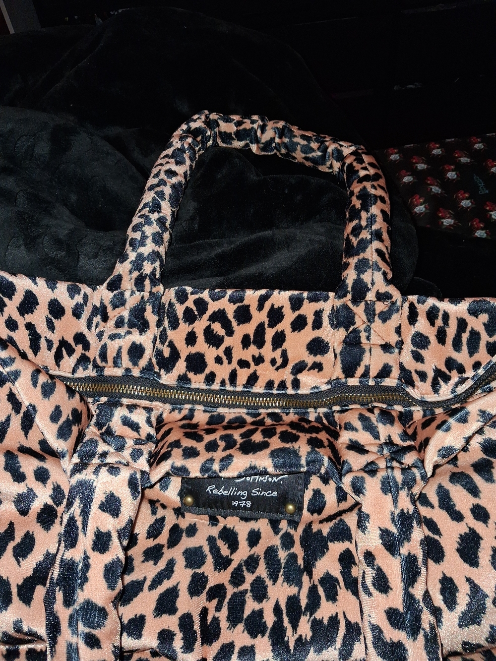 Betsey Johnson Leopard Print Tote with Pink Charm - Picture 4 of 8